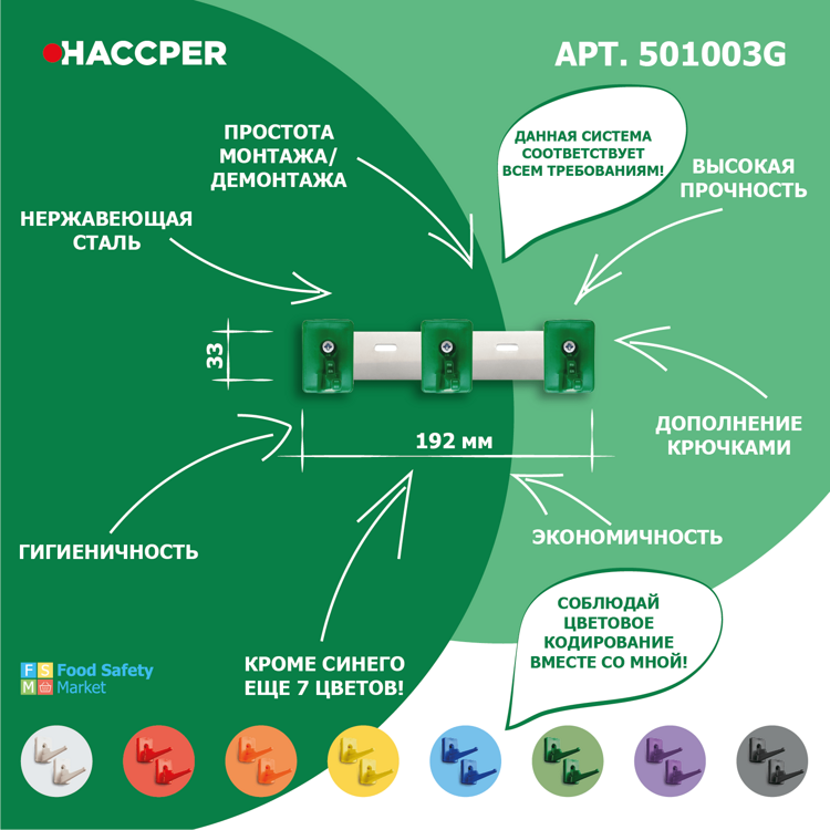 Органайзер настенный HACCPER Control Point для 3 предметов, арт. 501003